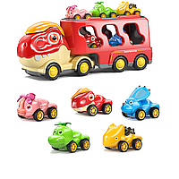 Ігровий набір машинок TEMI SX600-20 музичний трак з машинками "Динозаври"