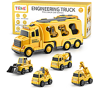Ігровий набір машинок TEMI K600-30 музичний трак з машинками "Будівельна техніка"