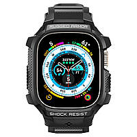 Spigen Чохол та ремінець 2в1 для Apple Watch Ultra 49mm Rugged Armor Pro, Black