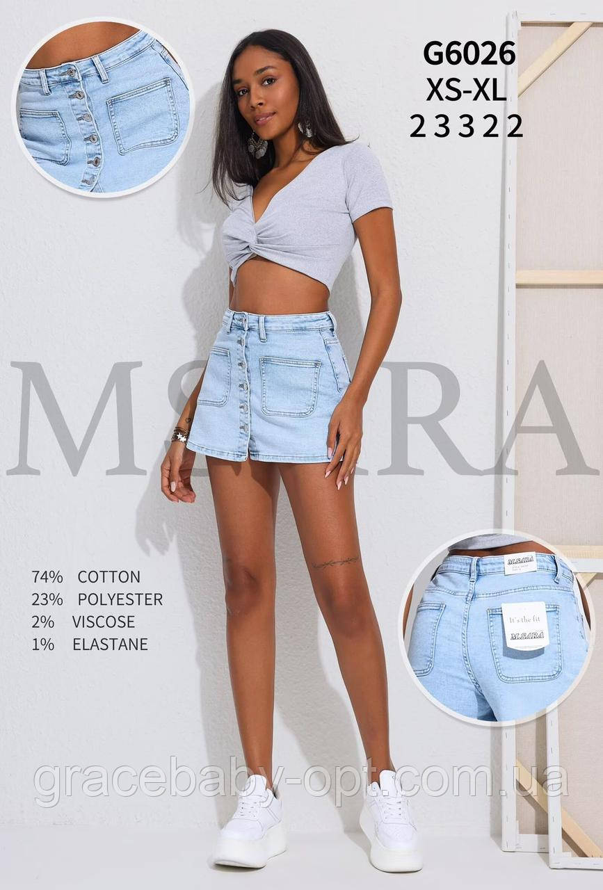 Спідниця-шорти джинсова жіноча оптом, XS-XL рр., № Nk-G6026, фото 1