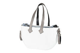 Nuvita Сумка MyMia ручки шкіра, килимок, ремені для коляски, біло-сірий