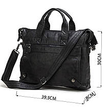 Сумка чоловіча Vintage 14067 з ручками Чорна, фото 3
