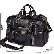 Багатофункціональна сумка з натуральної шкіри Vintage 14204 Чорна, фото 3