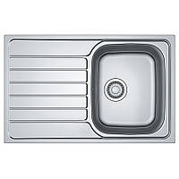 Franke Мийка кухонна Spark, нерж.сталь, прямокутник, з крилом, 790х500х160мм, чаша - 1, накладна, SKL 611-79, нерж декор