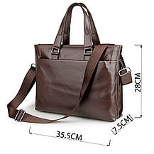 Сумка чоловіча Vintage 14399 Коричнева, фото 3