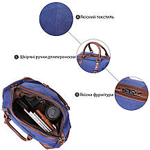 Дорожня сумка текстильна середня Vintage 20084 Синя, фото 6