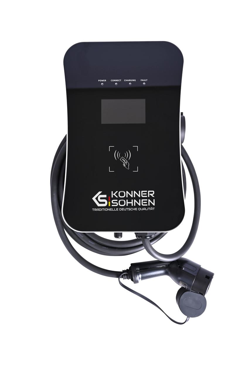 Könner & Söhnen Станція заряджання електромобілів KS X16/3, 400В, 16А, 3Фази, 11кВт, Type 2, IP54, 12кг