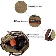 Дорожня сумка текстильна Vintage 20171 Зелена, фото 5