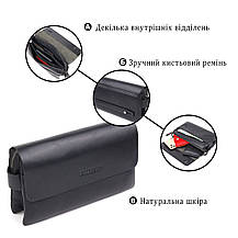 Красивий чоловічий клатч із натуральної комбінованої шкіри CANPELLINI 21564 Чорний, фото 5