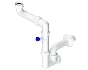 Сифон  LbPlast  (арт. 719) зі зміщенням, економить місце під кухонною мийкою, самоочищається