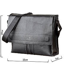 Сумка чоловіча SHVIGEL 11106 шкіряна Чорна, фото 3