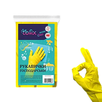 Рукавички латексні господарські розмір М (без напилення) 1 пара