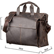 Велика чоловіча сумка SHVIGEL 11119 шкіряна Коричнева, фото 3