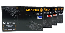 Супер міцні рукавички MediPlus GrippyPlus Black, щільність 9 г.- чорні (50шт)