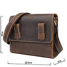 Сумка чоловіча-почтальонка в винтажной шкірі Vintage 14980 Коричнева, фото 3