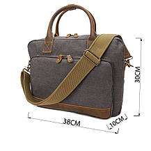 Сумка текстильна Vintage 20062 Сіра, фото 3