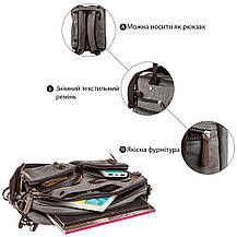 Сумка-трансоформер текстильна Vintage 20145 Сіра, фото 5