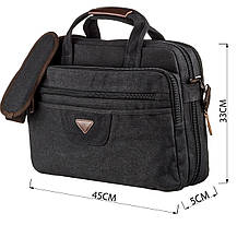 Сумка текстильна для ноутбука Vintage 20182 Чорна, фото 3