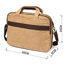 Сумка текстильна для ноутбука Vintage 20186 Хакі, фото 3