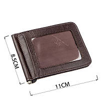 Зручний чоловічий Затискач для купюр ST Leather 18938 Коричневий, фото 4