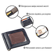 Практичний Затискач для чоловіків на магніті ST Leather 18939 Синій, фото 5