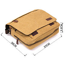 Текстильна сумка для ноутбука 13 дюймів через плече Vintage 20188 Хакі, фото 3