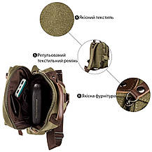 Сумка-рюкзак на одне плече Vintage 20141 Оливкова, фото 4