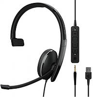 Sennheiser Гарнітура комп'ютерна моно On-Ear ADAPT 135T USB II, 3.5мм/USB, односпрямований, сертифікат Microsoft Teams, 1.8м,