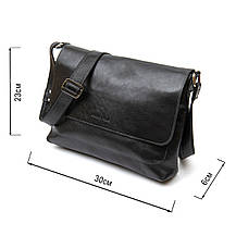 Шкіряна чоловіча прямокутна сумка GRANDE PELLE 11429 Чорний, фото 3