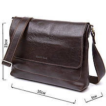 Шкіряна чоловіча сумка GRANDE PELLE 11430 Коричневий, фото 3