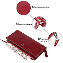 Гаманець-клатч зі шкіри з кишенею для мобільного ST Leather 19311 Бордовий, фото 4