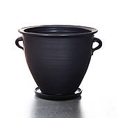 Великий горщик для квітів керамічний Гончарний 25 л Rezon чорний мат