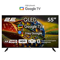 2E Телевізор 55" QLED 4K 60Hz Smart Google TV Black