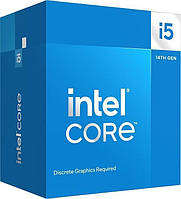 Intel Центральний процесор Core i5-14400F 10C/16T 2.5GHz 20Mb LGA1700 65W w/o graphics Box