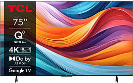 TCL Телевізор 75" QLED 4K 60Hz Smart Google TV Titan