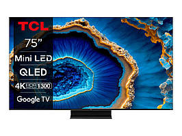 TCL Телевізор 75" MiniLED 4K 144Hz Smart Google TV Titan ONKYO sound