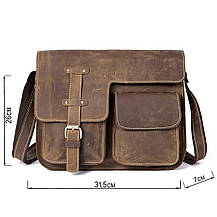 Сумка чоловіча з ефектом старовини Vintage 14697 Коричнева, фото 3