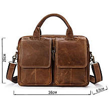 Сумка для ноутбуку з натуральної шкіри Vintage 14867 Коричнева, фото 3