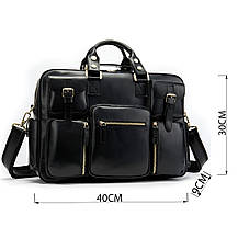 Сумка чоловіча Vintage 14756 Чорна, фото 3