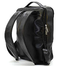 Шкіряний чоловічий рюкзак чорний TARWA GA-7287-3md на два відділи, фото 2