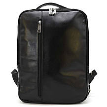 Шкіряний чоловічий рюкзак чорний TARWA GA-7287-3md на два відділи, фото 3