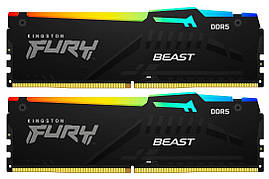 Kingston Пам'ять ПК DDR5 64GB KIT (32GBx2) 5600 FURY Beast RGB