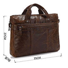 Шкіряна сумка для документа з відділенням для нетбука Vintage 14059 Коричнева, фото 3