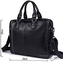 Сумка чоловіча флотар для ноутбака Vintage 14672 Чорна, фото 3