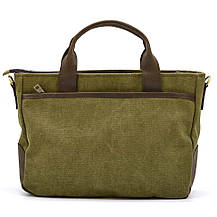 Чоловіча сумка з канвасу та кінської шкіри TARWA RHc-3990-3md хакі, фото 4