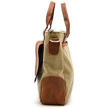Чоловіча сумка з канвасу та кінської шкіри TARWA RbSc-3990-3md коньяк, фото 4