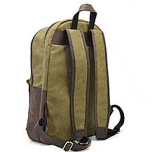 Чоловічий рюкзак шкіра та канвас хакі для ноутбука TARWA RHc-7273-3md, фото 5