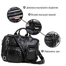 Сумка чоловіча Vintage 14219 трансформер Чорна, фото 4