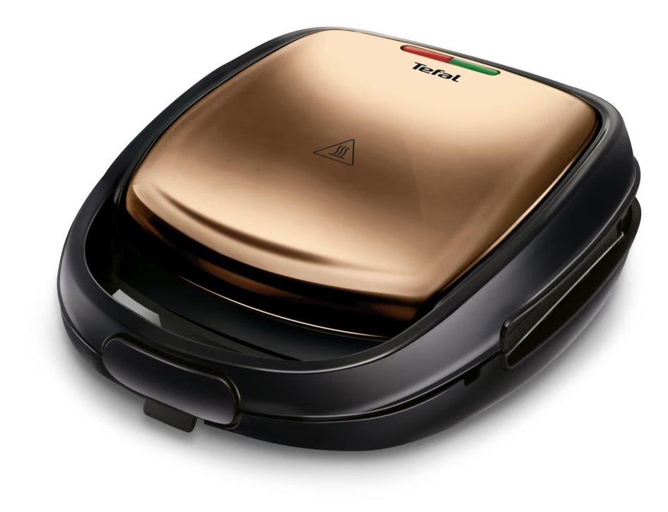 Tefal Мультимейкер Coppertinto 700Вт, тефлон, 2 пластини, корпус-метал, чорно-бронзовий