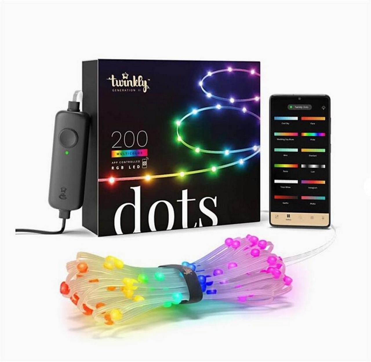 Twinkly Гирлянда Smart LED Twinkly Dots Lights RGB 200 IP44 10 м кабель прозорій